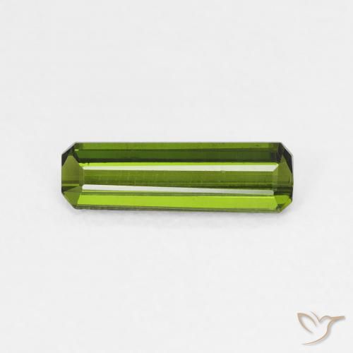 0.74ct 자연스러운 딥그린 전기석, 에메랄드 컷, VVS-VS