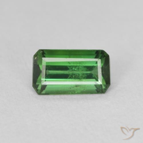 0.78ct 자연스러운 갈색을 띤 녹색 전기석, 에메랄드 컷, VS