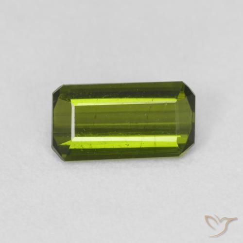 0.72ct 자연스러운 포레스트 그린 전기석, 에메랄드 컷, VS