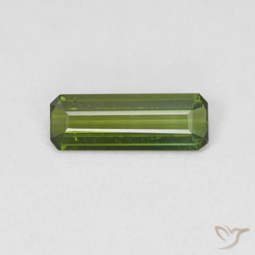 0.83ct 자연스러운 따뜻한 녹색 전기석, 에메랄드 컷, VS