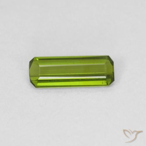 0.59ct 자연스러운 미디엄 그린 전기석, 에메랄드 컷, VVS