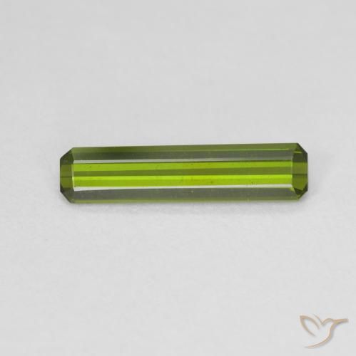 1.08ct 자연스러운 황록색 전기석, 에메랄드 컷, VVS