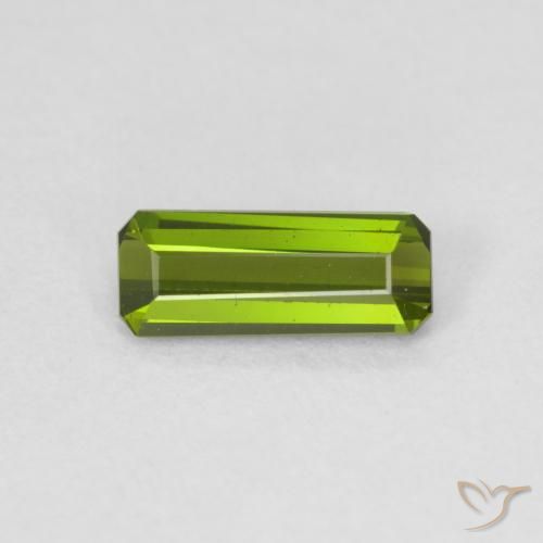 0.77ct 자연스러운 황록색 전기석, 에메랄드 컷, VVS