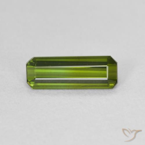 0.98ct 자연스러운 황록색 전기석, 에메랄드 컷, VVS