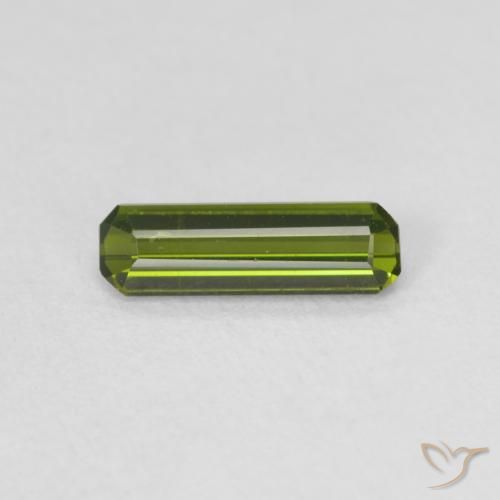 0.55ct 자연스러운 따뜻한 녹색 전기석, 에메랄드 컷, VVS-VS