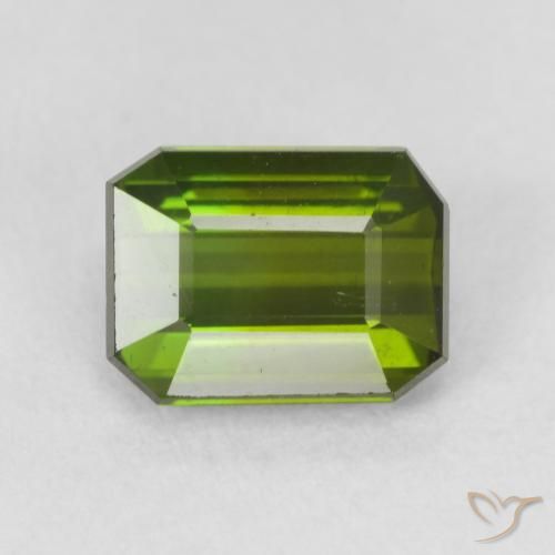1.20ct 자연스러운 황록색 전기석, 에메랄드 컷, VVS-VS