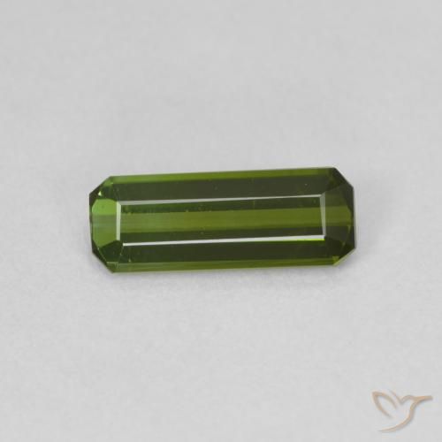 0.99ct 자연스러운 딥그린 전기석, 에메랄드 컷, VVS