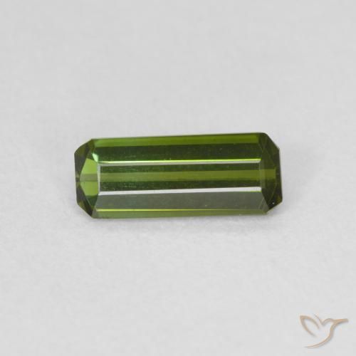 0.62ct 자연스러운 딥그린 전기석, 에메랄드 컷, VVS