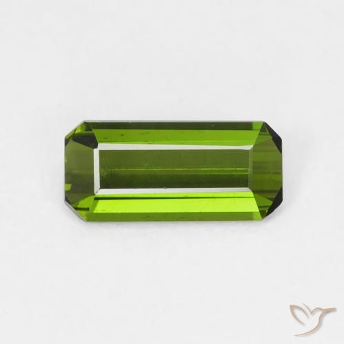 0.77ct 자연스러운 딥그린 전기석, 에메랄드 컷, VVS