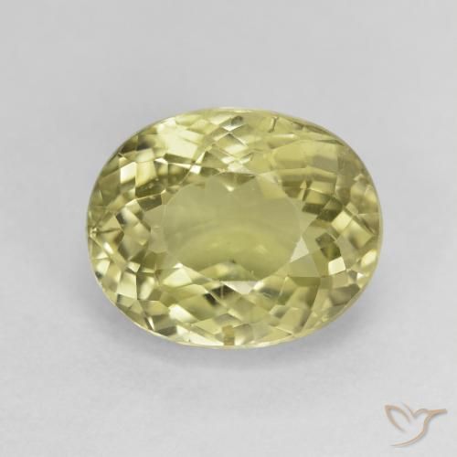 6.33ct 자연스러운 녹황색 전기석, 타원형, VS-SI