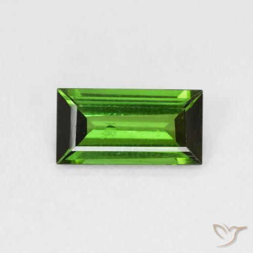 0.83ct 자연스러운 Medium Dark-Green 전기석, 바게트, SI