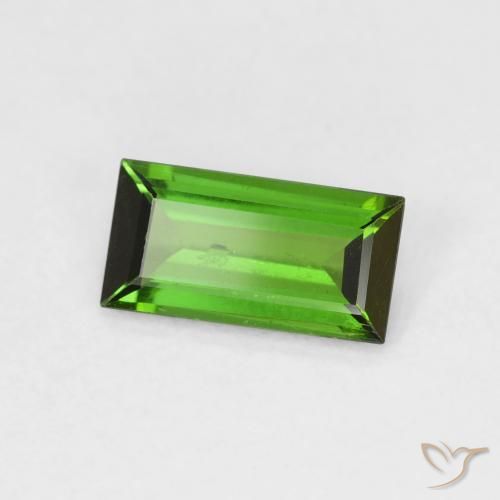 0.83캐럿 천연 Medium Dark-Green 전기석, 바게트, SI