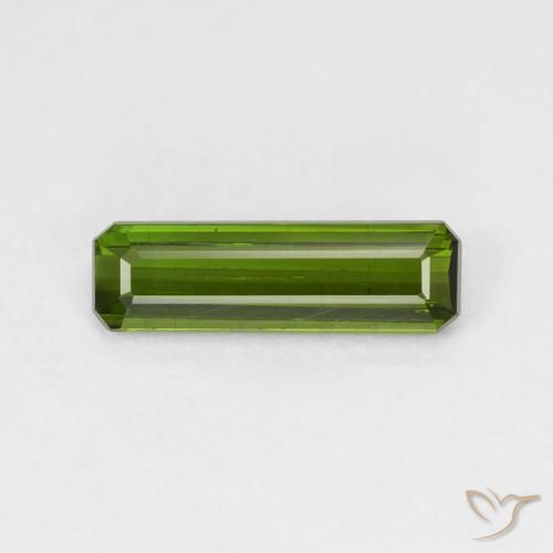1.28ct 자연스러운 Medium Light Green 전기석, 에메랄드 컷, VS-SI