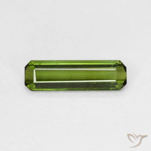0.63ct 자연스러운 미디엄 그린 전기석, 에메랄드 컷, VS