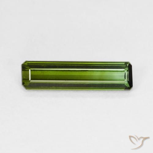 1.33ct 자연스러운 흙빛 녹색 전기석, 에메랄드 컷, VS