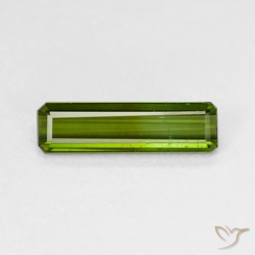 1.52ct 자연스러운 흙빛 녹색 전기석, 에메랄드 컷, VS