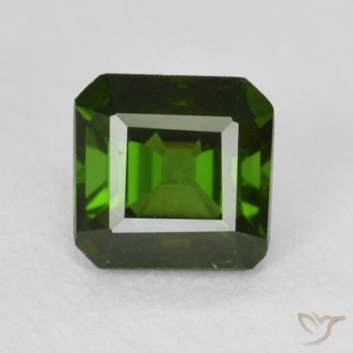 0.86ct 자연스러운 딥그린 전기석, 에메랄드 컷, VS