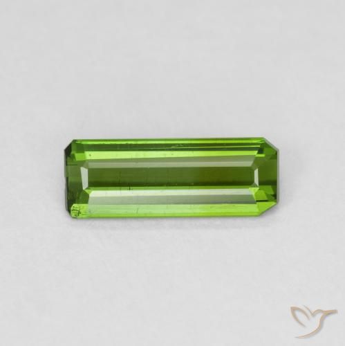 0.91ct 자연스러운 미디엄 그린 전기석, 에메랄드 컷, VS