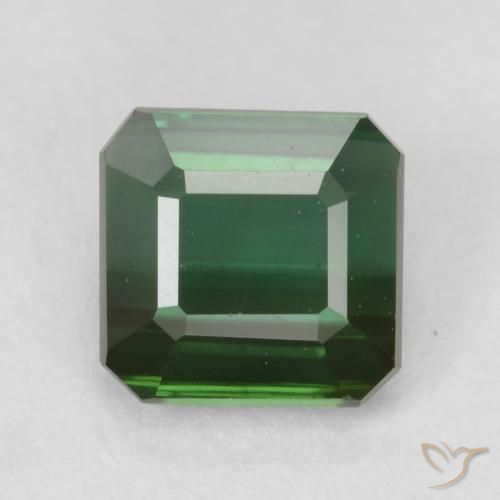 1.13ct 자연스러운 짙은 녹색 전기석, 에메랄드 컷, VVS