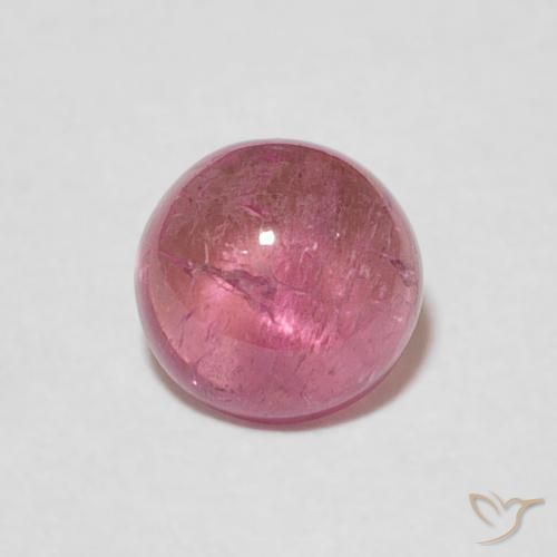 0.86ct 자연스러운 풍선껌 핑크 전기석, 둥근, 투명한