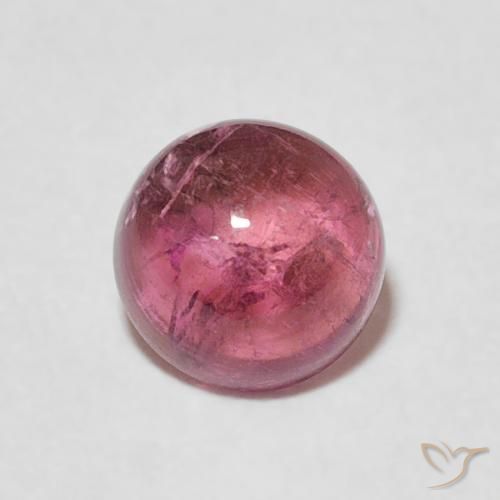 1.25ct 자연스러운 미디엄 핑크 전기석, 둥근, 투명한
