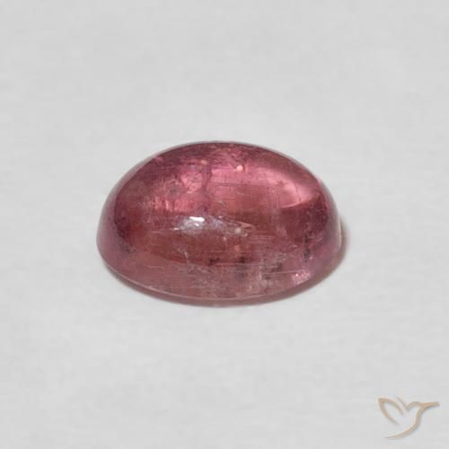 1.37캐럿 천연 Medium Dark-Pink 전기석, 타원형, 투명한