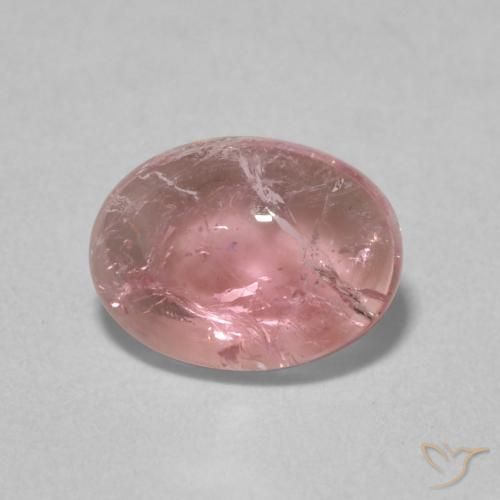 1.12ct 자연스러운 풍선껌 핑크 톤 전기석, 타원형, 투명한