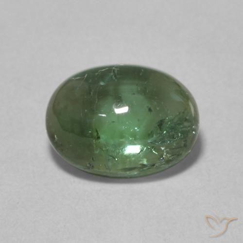 1.49ct 자연스러운 딥그린 전기석, 타원형, 투명한