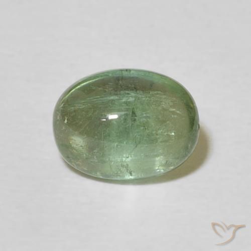 1.74ct 자연스러운 따뜻한 녹색 전기석, 타원형, 투명한