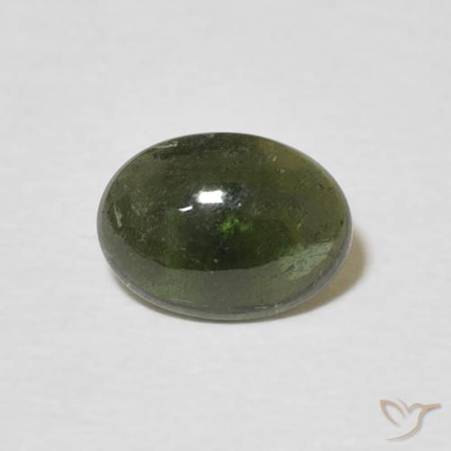 1.16ct 자연스러운 짙은 녹색 전기석, 타원형, 투명한