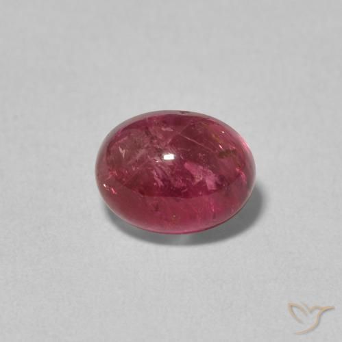 1.74ct 자연스러운 딥 레드 전기석, 타원형, 투명한