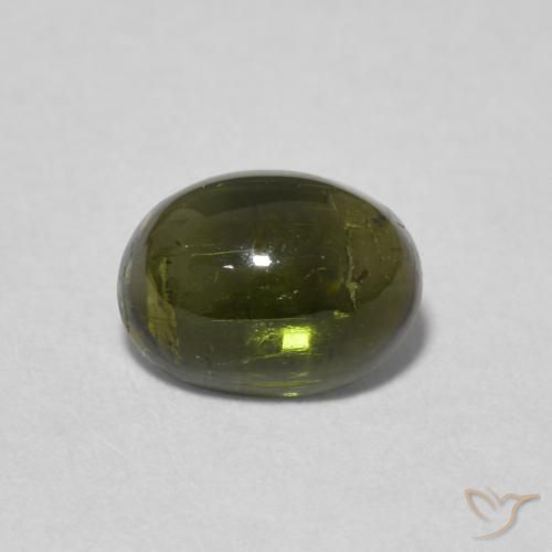 1.37ct 자연스러운 짙은 녹색 전기석, 타원형, 투명한