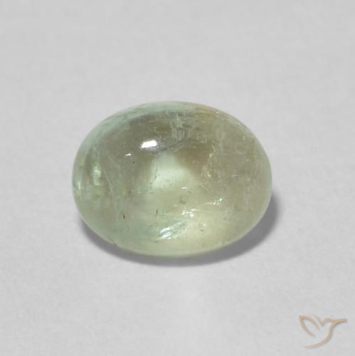 1.52ct 자연스러운 연한 초록색 전기석, 타원형, 투명한