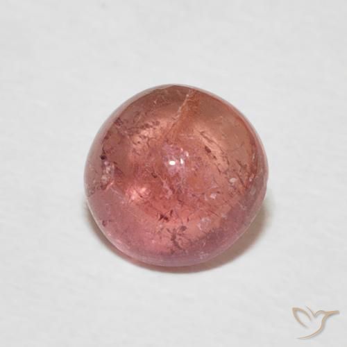 1.00ct 자연스러운 미디엄 핑크 전기석, 둥근, 투명한