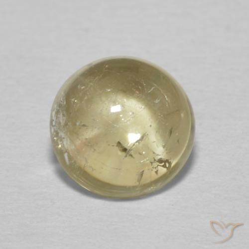 1.40ct 자연스러운 연노랑 전기석, 둥근, 투명한