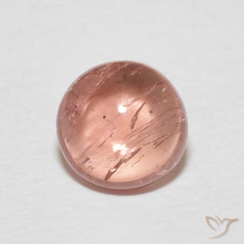 1.37ct 자연스러운 오렌지빛 핑크 전기석, 둥근, 투명한