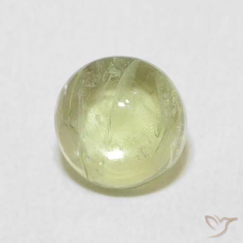 1.08ct 자연스러운 옅은 라임 그린 전기석, 둥근, 투명한