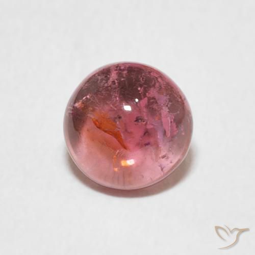 1.00ct 자연스러운 미디엄 핑크 전기석, 둥근, 투명한