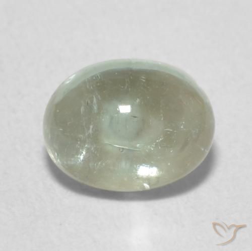 0.87ct 자연스러운 연한 초록색 전기석, 타원형, 투명한