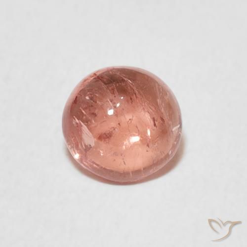 0.93ct 자연스러운 핑크 오렌지 전기석, 둥근, 투명한