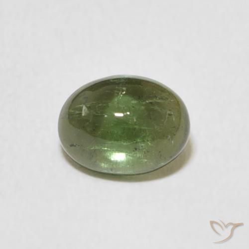 1.27ct 자연스러운 미디엄 그린 전기석, 타원형, 투명한