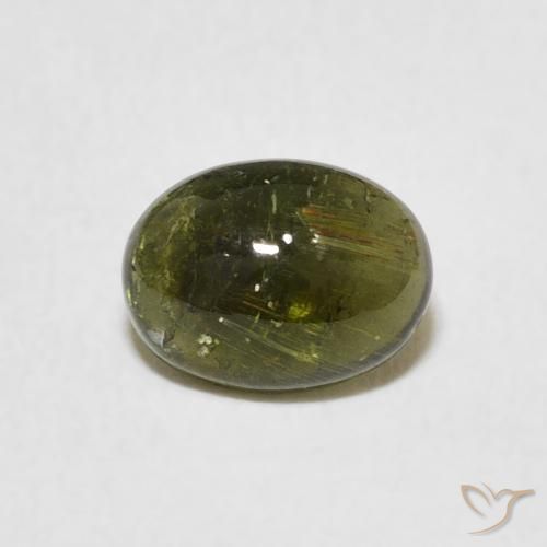 1.53ct 자연스러운 갈색을 띤 녹색 전기석, 타원형, 투명한
