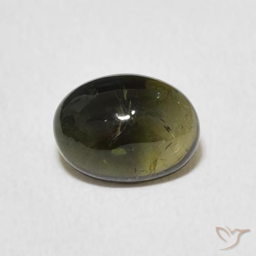 1.50ct 자연스러운 짙은 녹색 전기석, 타원형, 투명한