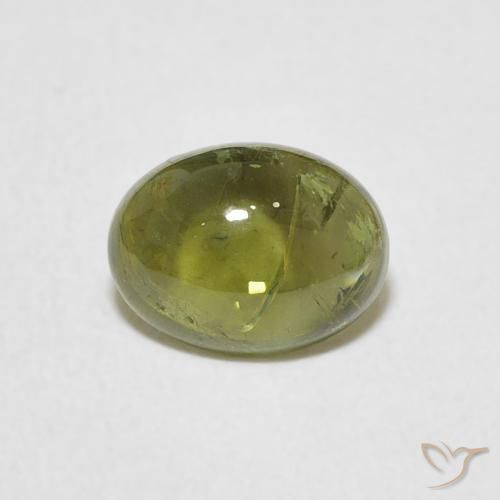 1.19ct 자연스러운 따뜻한 녹색 전기석, 타원형, 투명한
