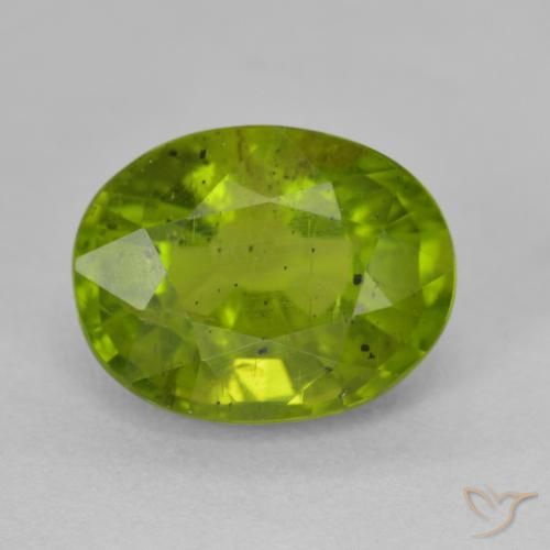 6.78ct 자연스러운 활기찬 녹색 전기석, 타원형, VS