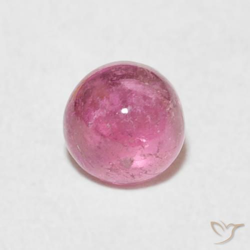 0.65ct 자연스러운 풍선껌 핑크 전기석, 둥근, 투명한
