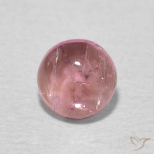 0.54ct 자연스러운 미디엄 핑크 전기석, 둥근, 투명한