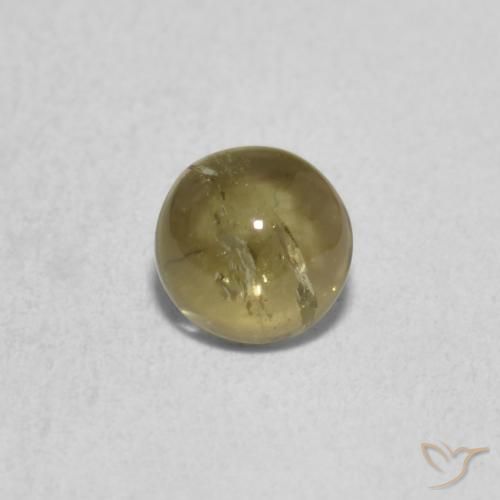 0.63ct 자연스러운 흙빛 녹색 전기석, 둥근, 투명한