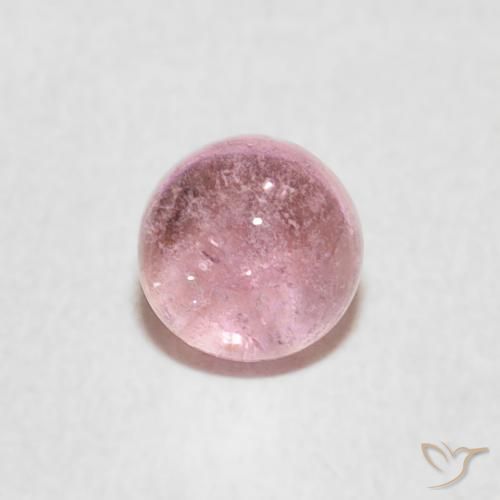 0.70ct 자연스러운 라이트 버블검 핑크 전기석, 둥근, 투명한
