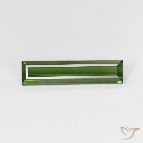 1.16ct 자연스러운 포레스트 그린 전기석, 바게트, VS